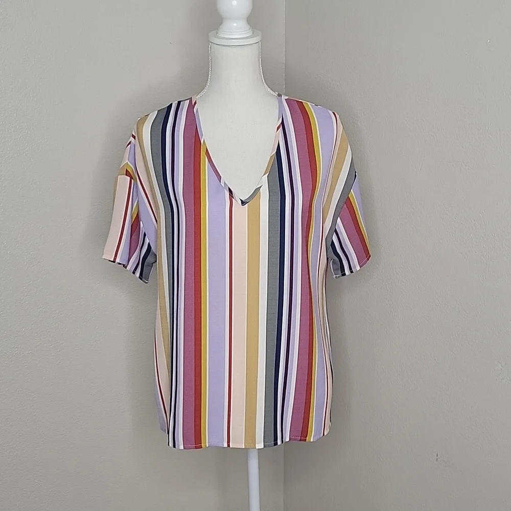 Allison Joy Evereve Bruno Stripe Short Sleeve Tee